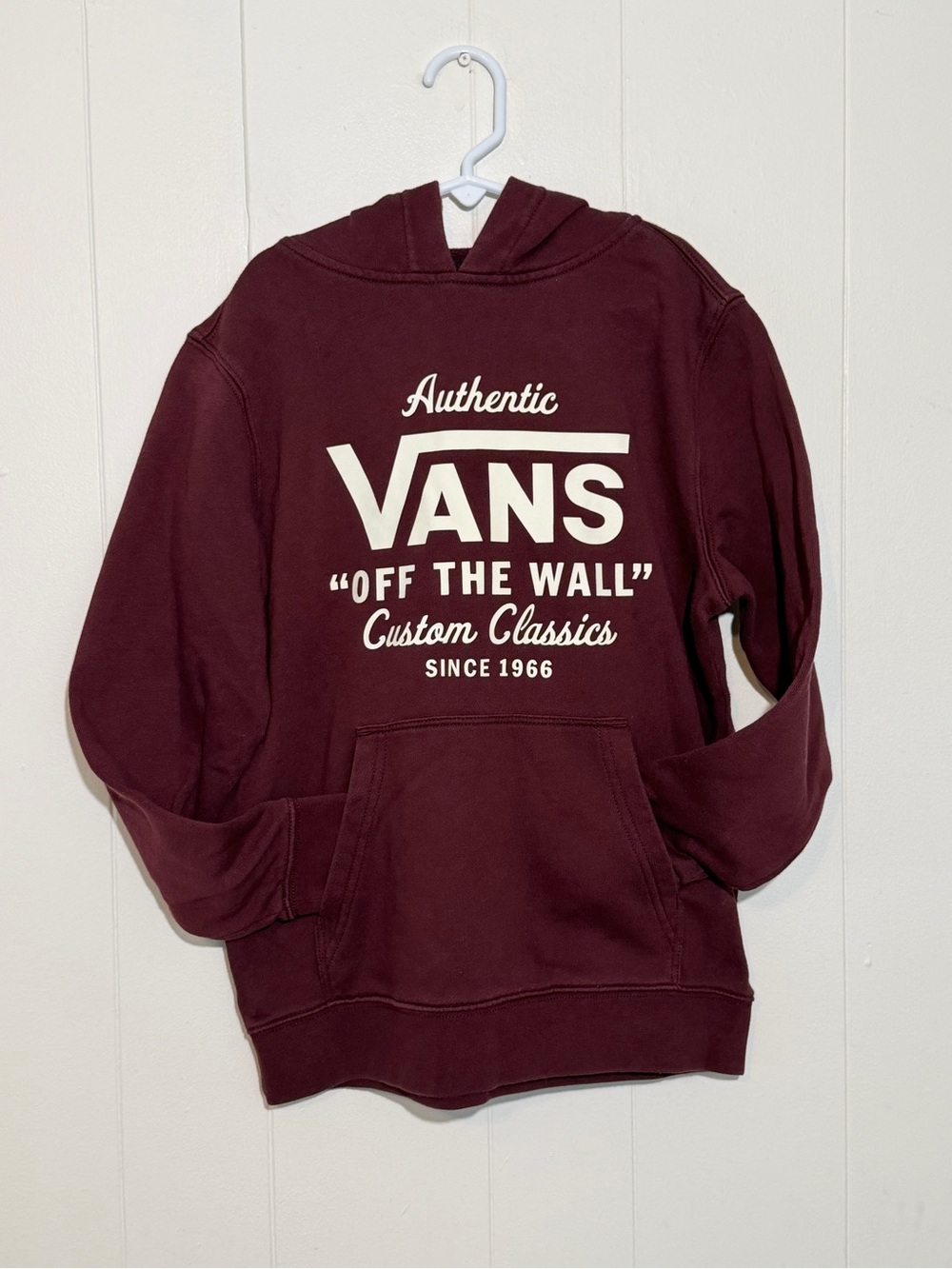 Vans Maroon Hoodie with White Logo
